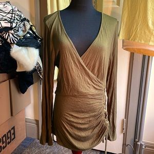 2 for $25 eligible Dark olive / army green slouch V- plunge neckline
